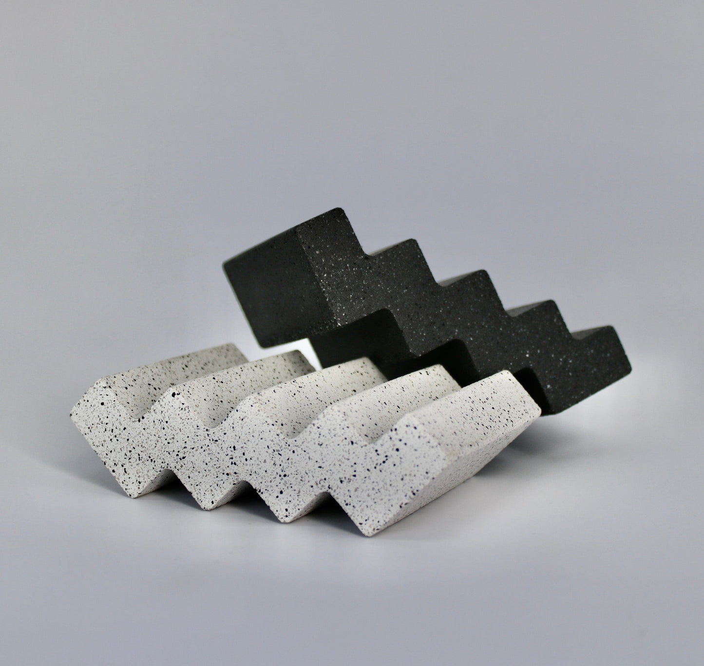 Hand Made ZigZag Concrete Soap Dish