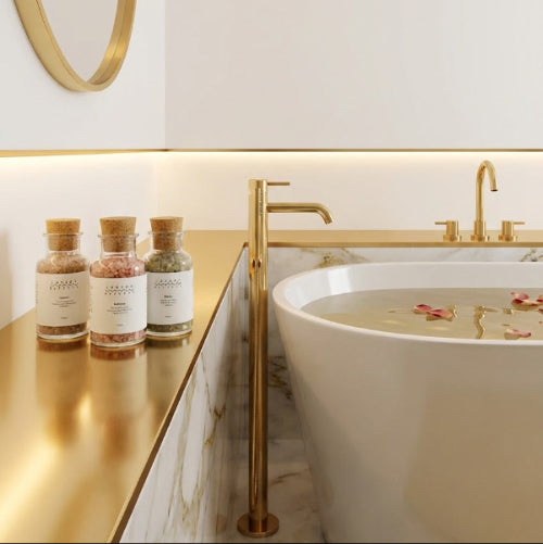 Soaking Bath Salts in Glass Bottles with Cork Stoppers