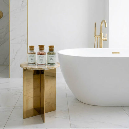 Soaking Bath Salts in Glass Bottles with Cork Stoppers