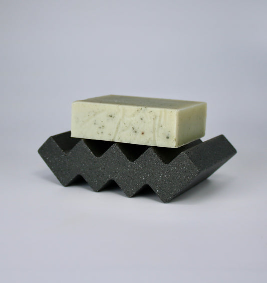 Black ZigZag Dish + Bar Soap