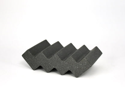 Hand Made ZigZag Concrete Soap Dish in Matte Black or White