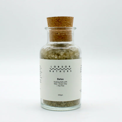 Soaking Bath Salts in Glass Bottles with Cork Stoppers