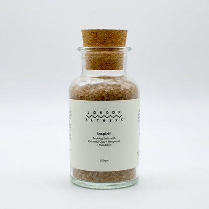 Soaking Bath Salts in Glass Bottles with Cork Stoppers