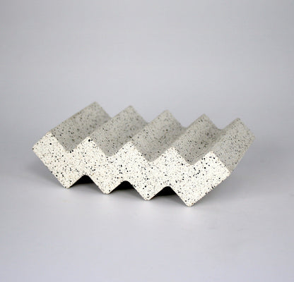 Hand Made ZigZag Concrete Soap Dish in Matte Black or White